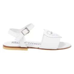 Perforated Heart Leather Sandal