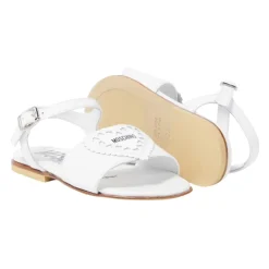 Perforated Heart Leather Sandal