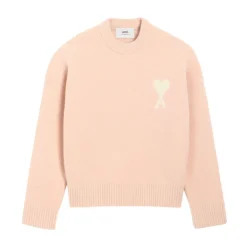 Pink Alpaca Uld Crew Neck Sweater