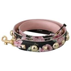 Pink Floral Læder Stud Acry Skulderrem