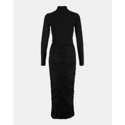 Plisseret Jersey Midi Kjole