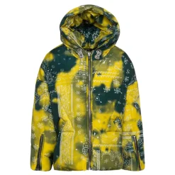 Quiltet Børnecoat Grøn/Gul Bandana Print