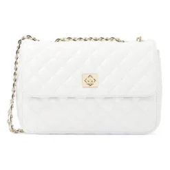 Quiltet hvid skulderkæde håndtaske