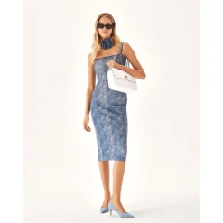 Quiltet hvid skulderkæde håndtaske