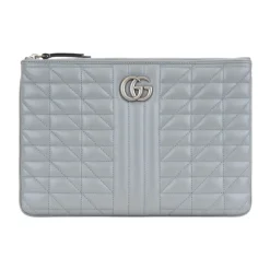 Quiltet læderclutch