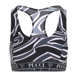 Racer-neck Print Bra