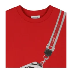 Rød Grafisk Design Bomulds Kjole