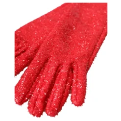 Rød Lurex Arm Længde Mode Handsker