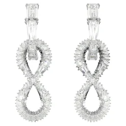 Øreringe Unisex Hyperbola Infinity Hvid Rhodium-belagt 5679793