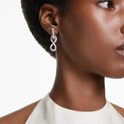 Øreringe Unisex Hyperbola Infinity Hvid Rhodium-belagt 5679793