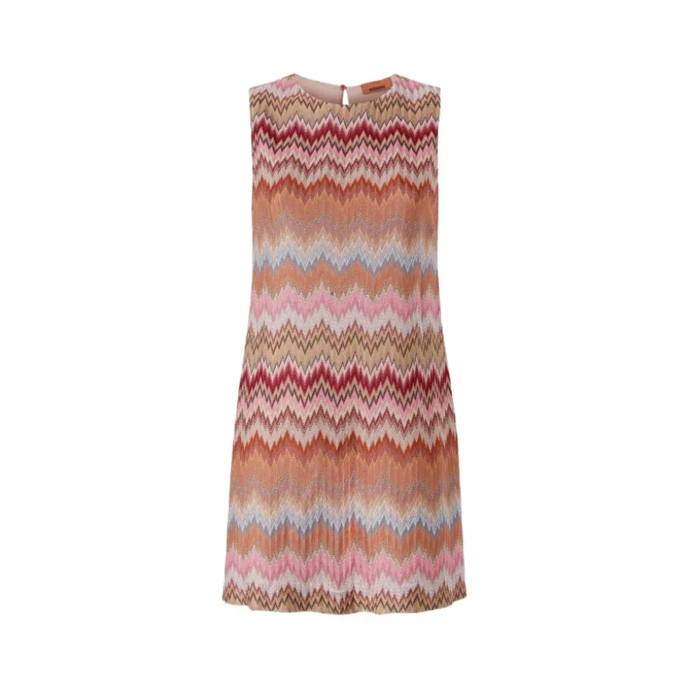 Ærmeløs Mini Kjole med Chevron-mønster