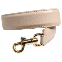 Rosa Beige Læder Håndtaske Skulderrem