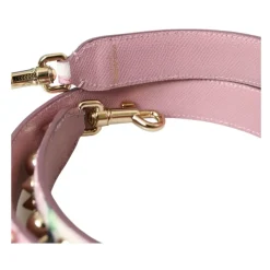 Rosa Blomstret Læder Skulderrem