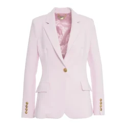 Rose Crepe Blazer med Notched Revers