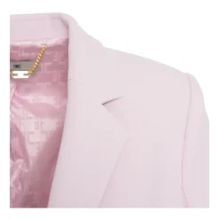 Rose Crepe Blazer med Notched Revers