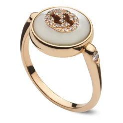 Sammenføjelig ring i lyserødguld, mop, diamant, gg pavé