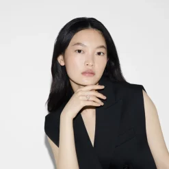 Sammenføjelig ring i lyserødguld, mop, diamant, gg pavé