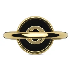 Sammensatte ring i gult guld, onyx og diamant