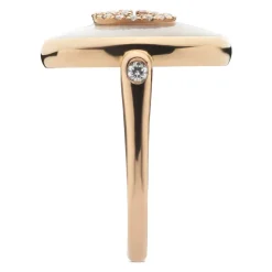 Sammensatte ring i lyserød guld, mop, diamanter, gg pavé