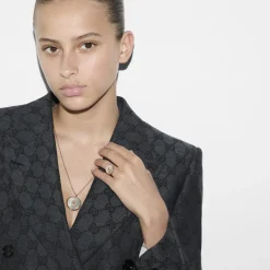 Sammensatte ring i lyserød guld, mop, diamanter, gg pavé