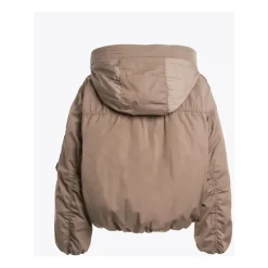 Satin Oversize Bomberjakke med Dun