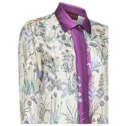 Silkeskjorte med print