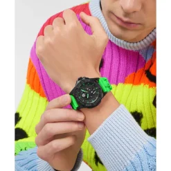 Skull Watch med grøn rem