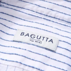 Slim Fit Bomuldsskjorte Hvid/Blå