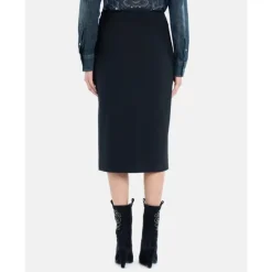 Slim Fit Stretch Nederdel med Frontslids