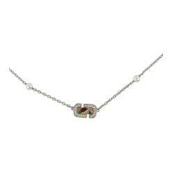 Sølv Abalone Halskæde - Metal - Messing