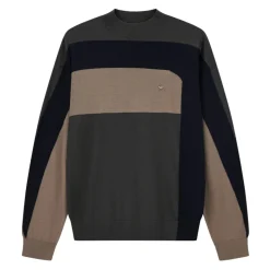 Smalkas vilnas džemperis ar krāsu joslām