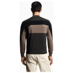 Smalkas vilnas džemperis ar krāsu joslām