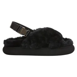 Solarisse flade sandaler i imiteret pels