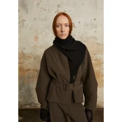 Sort Åben Strikket Bandana