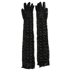 Sort Blonde Albuelængde Handsker