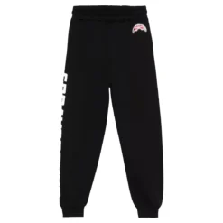 Sort bomulds joggingbukser med haj-logo