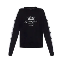 Sort bomuldssweatshirt med logo