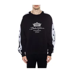 Sort bomuldssweatshirt med logo