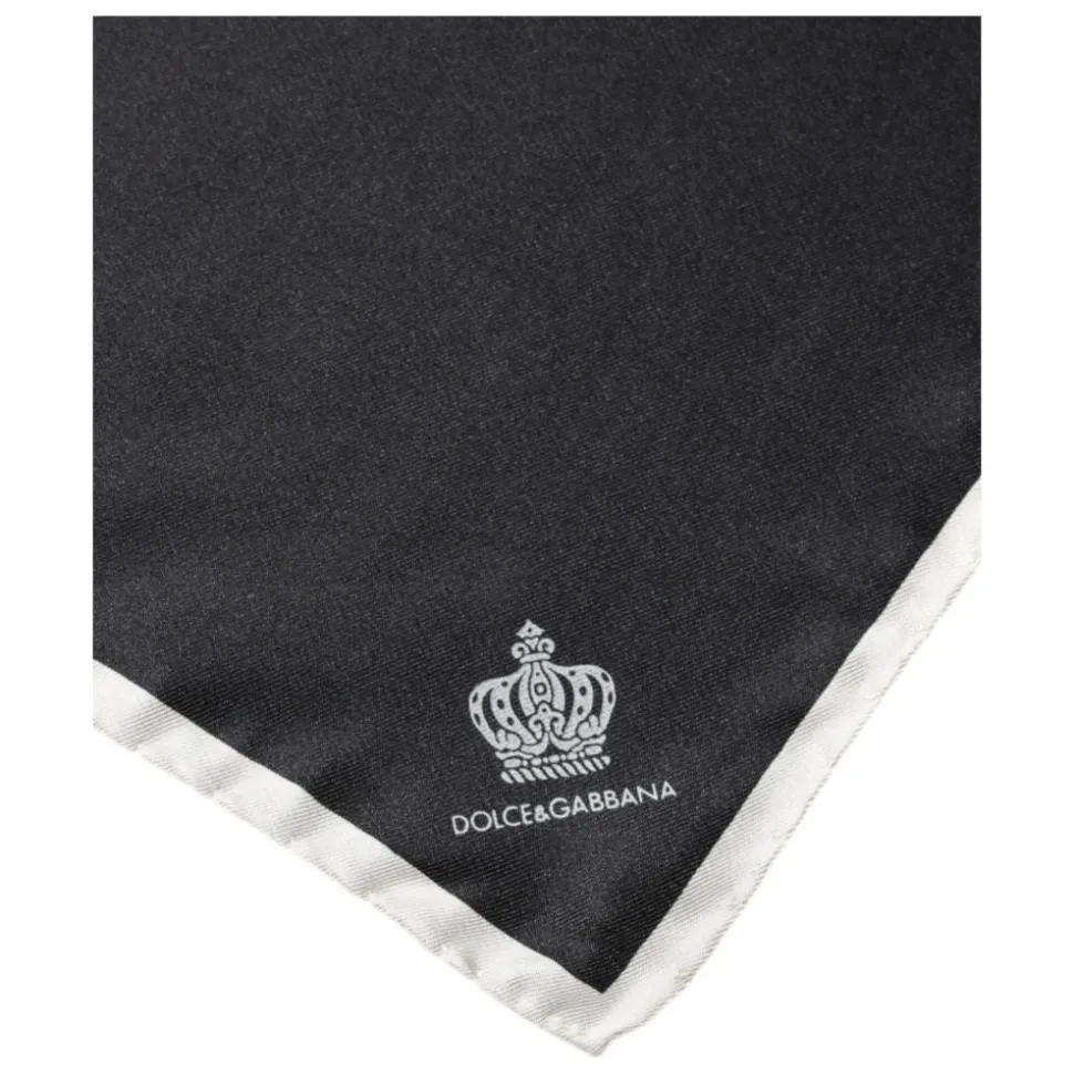 Sort Crown Logo Silke Lommetørklæde Tørklæde