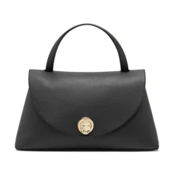 Sort Foldover Top Håndtaske