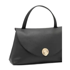 Sort Foldover Top Håndtaske