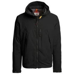 Sort Hættet Lynlås Jakke Gummi Print