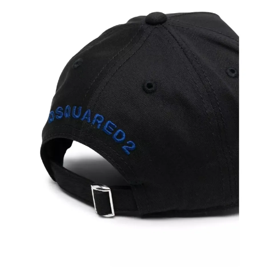 Sort kasket med skygge og logo