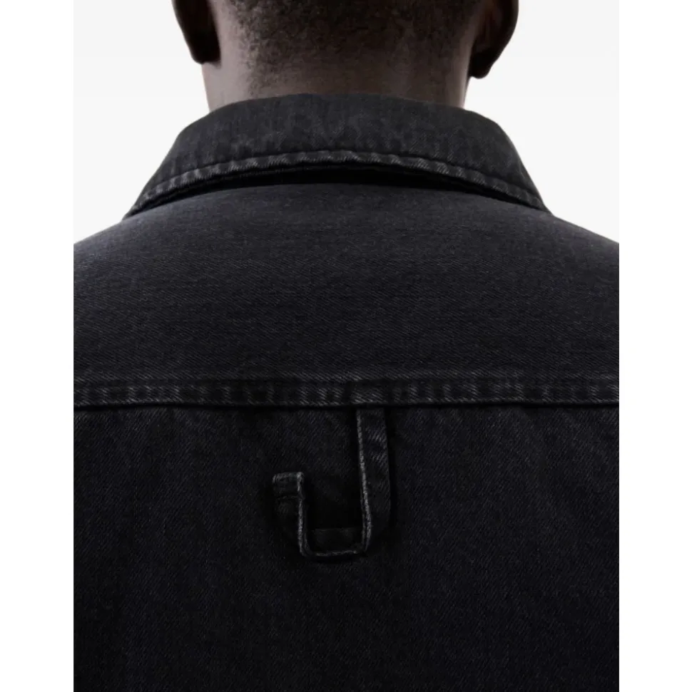 Sort Knappet Skjorte Logo Broderi