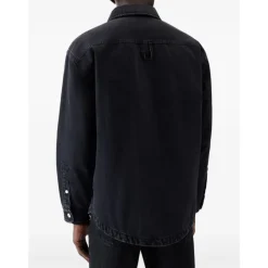 Sort Knappet Skjorte Logo Broderi