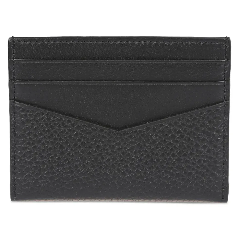 Sort Korn Kalveskind Kortholder Pung