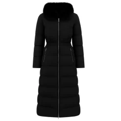 Sort Lang Kvinders Vinterjakke