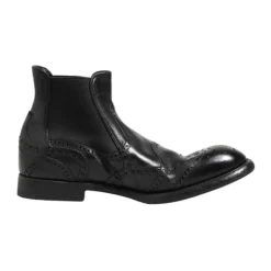 Sort læder ankelstøvler slip on