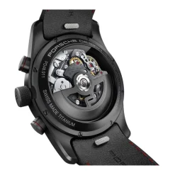 Sort Læder Automatisk Kronograf Ur