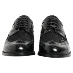 Sort Læder Blomstret Blonder Kjolesko